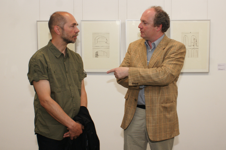 Juergen Hoeritzsch und Osmar Osten zur Eroeffnung der 100 Saechsischen Grafiken 2010