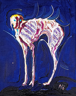 Bunter Hund mit Manko